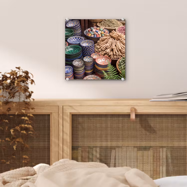 Glass Print - Pottery - Oriental - Colorful - Aardewerk - Oosters - Kleurrijk plexiglas 5mm klein