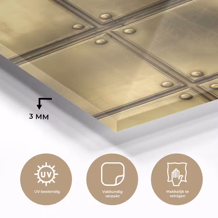 Platen - Industrieel - Stoer - Goud plexiglas 5mm klein 11 -sfeer2