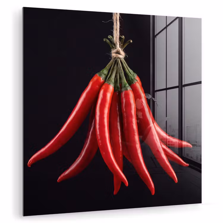 Glass Print - Red Pepper - Food - Rode peper - Eten plexiglas 5mm klein