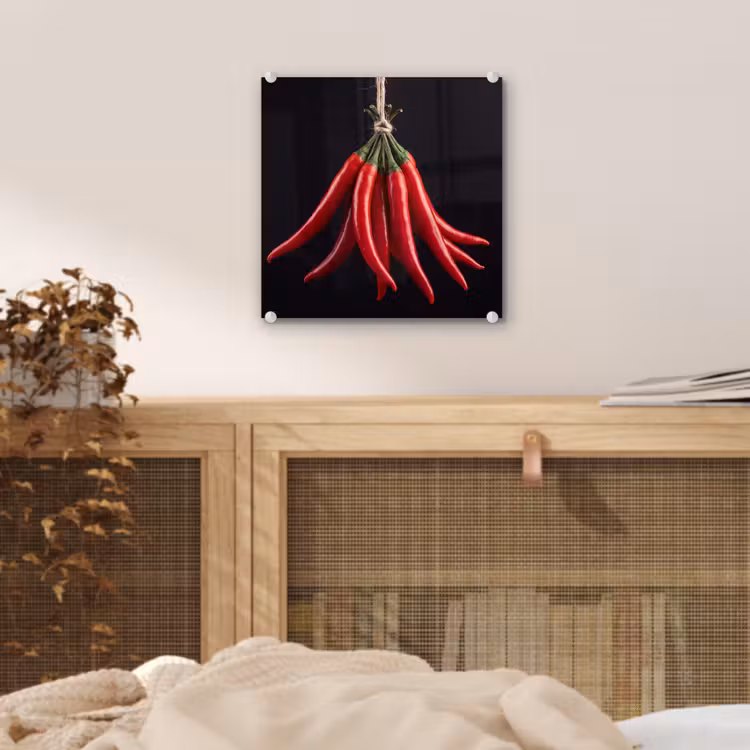 Glass Print - Red Pepper - Food - Rode peper - Eten plexiglas 5mm klein