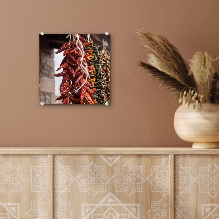 Glass Print - Red Peppers - Food - Rode pepers - Eten plexiglas 5mm klein