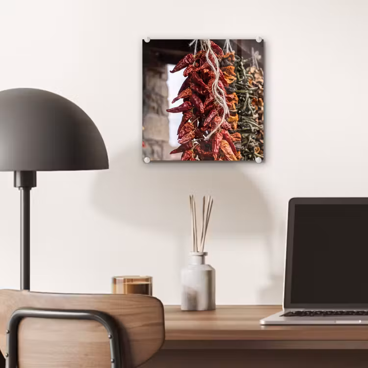 Glass Print - Red Peppers - Food - Rode pepers - Eten plexiglas 5mm klein