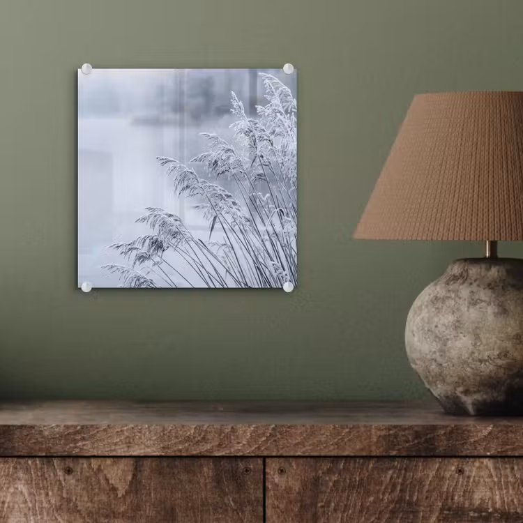 Riet - Bevroren - Winter - Natuur plexiglas 5mm klein -sfeer3
