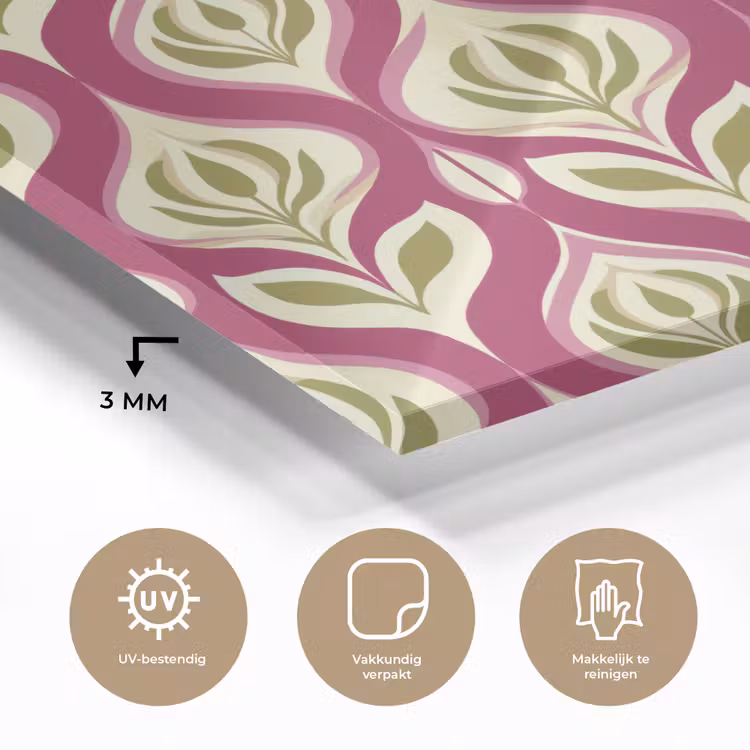 Retro - Floraal - Paars plexiglas 5mm klein 11 -sfeer2