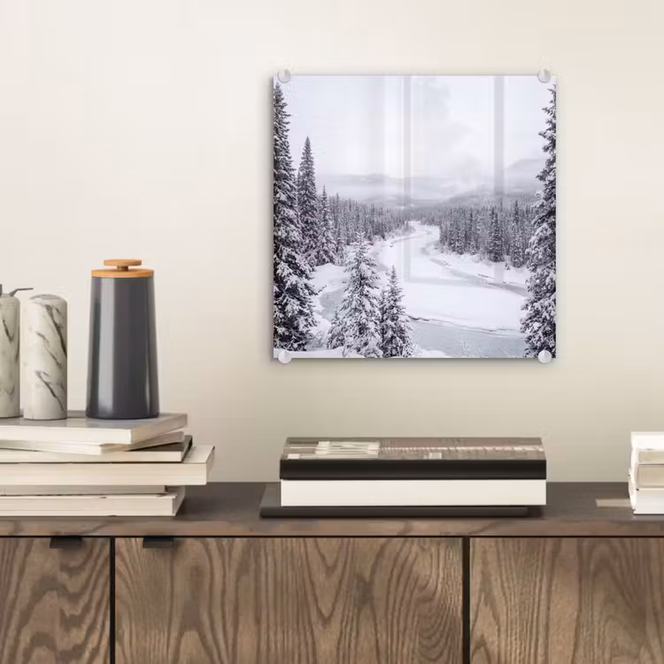 Rivier - Bevroren - Landschap - Winter plexiglas 5mm klein -sfeer1