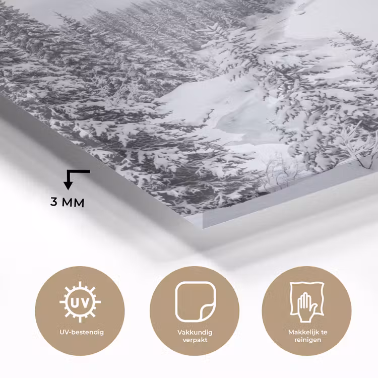 Rivier - Bevroren - Landschap - Winter plexiglas 5mm klein -sfeer2