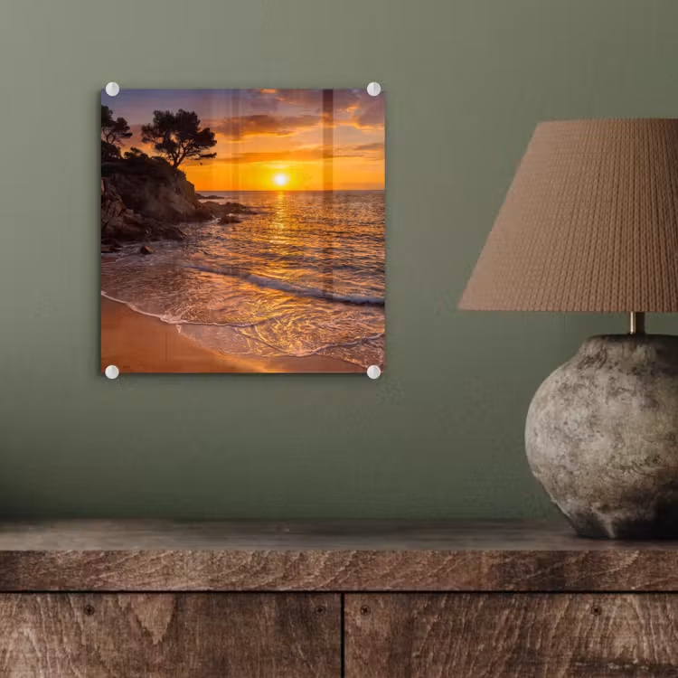 Zee - Kust - Zonsondergang - Natuur - Oranje plexiglas 5mm klein -sfeer3