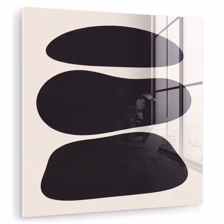 Glass Print - Shapes - Organic - Black - Vormen - Organisch - Zwart plexiglas 5mm klein