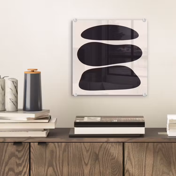 Glass Print - Shapes - Organic - Black - Vormen - Organisch - Zwart plexiglas 5mm klein