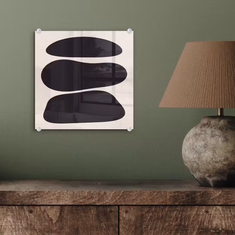 Glass Print - Shapes - Organic - Black - Vormen - Organisch - Zwart plexiglas 5mm klein