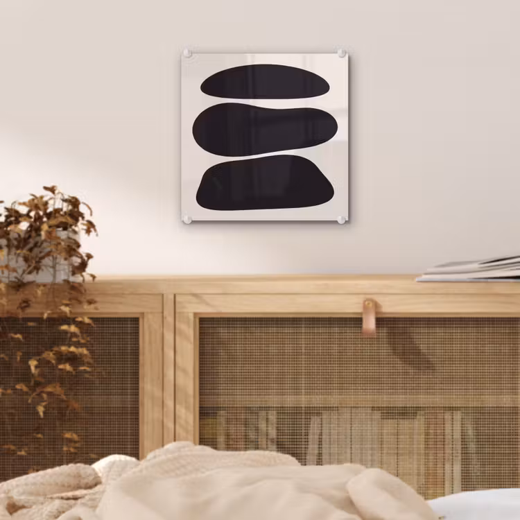 Glass Print - Shapes - Organic - Black - Vormen - Organisch - Zwart plexiglas 5mm klein