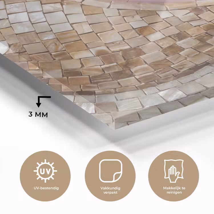 Schelp - Mozaïek - Zee - Beige - Modern plexiglas 5mm klein -sfeer2