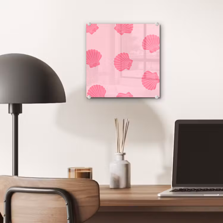 Schelp - Patroon - Zee - Modern - Roze plexiglas 5mm klein -sfeer6