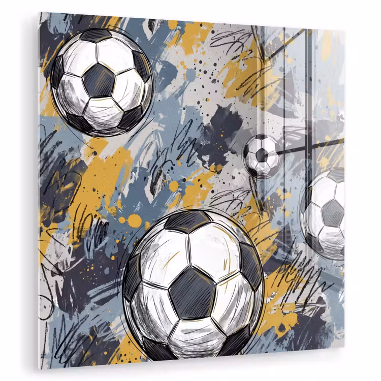 Voetbal - Abstract - Sport - Kleurrijk plexiglas 5mm klein -zzzproduct_nieuw