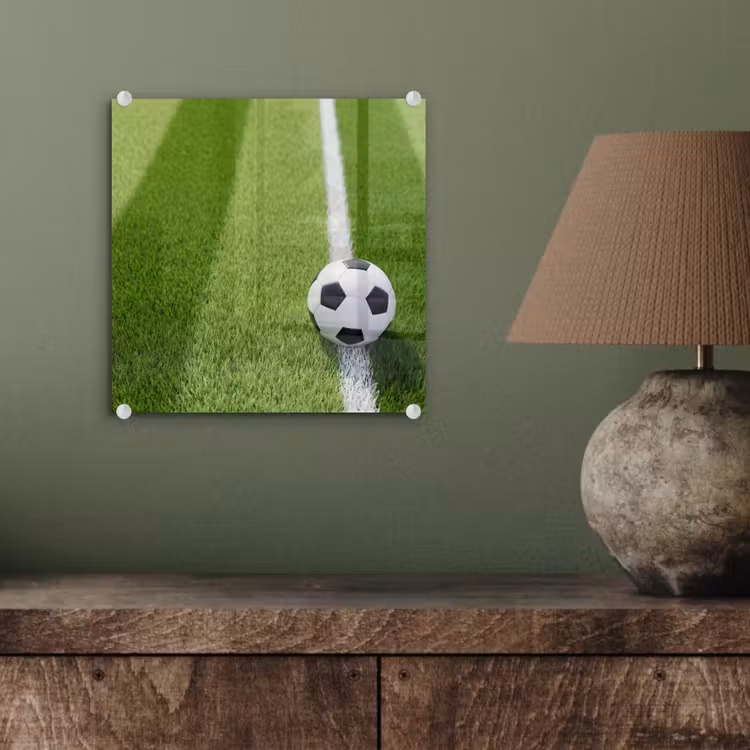 Voetbal - Grasveld - Sport - Groen plexiglas 5mm klein -sfeer3