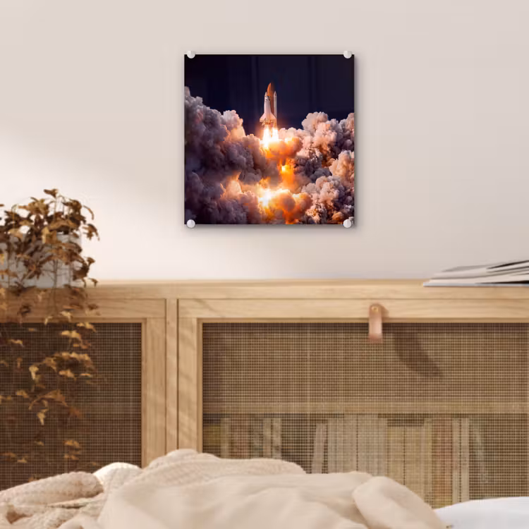 Glass Print - Spacecraft - Launch - Stars - Ruimtevaartuig - Lancering - Sterren plexiglas 5mm klein