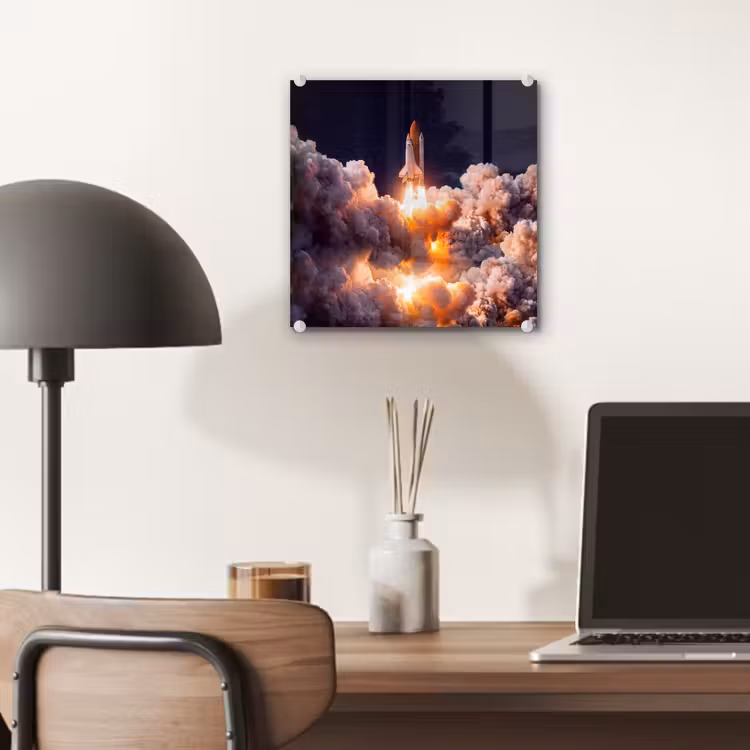 Glass Print - Spacecraft - Launch - Stars - Ruimtevaartuig - Lancering - Sterren plexiglas 5mm klein