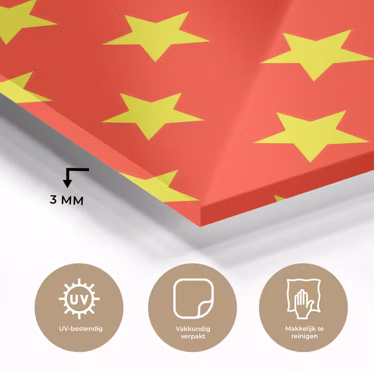 Ster - Patroon - Geel plexiglas 5mm klein 11 -sfeer2