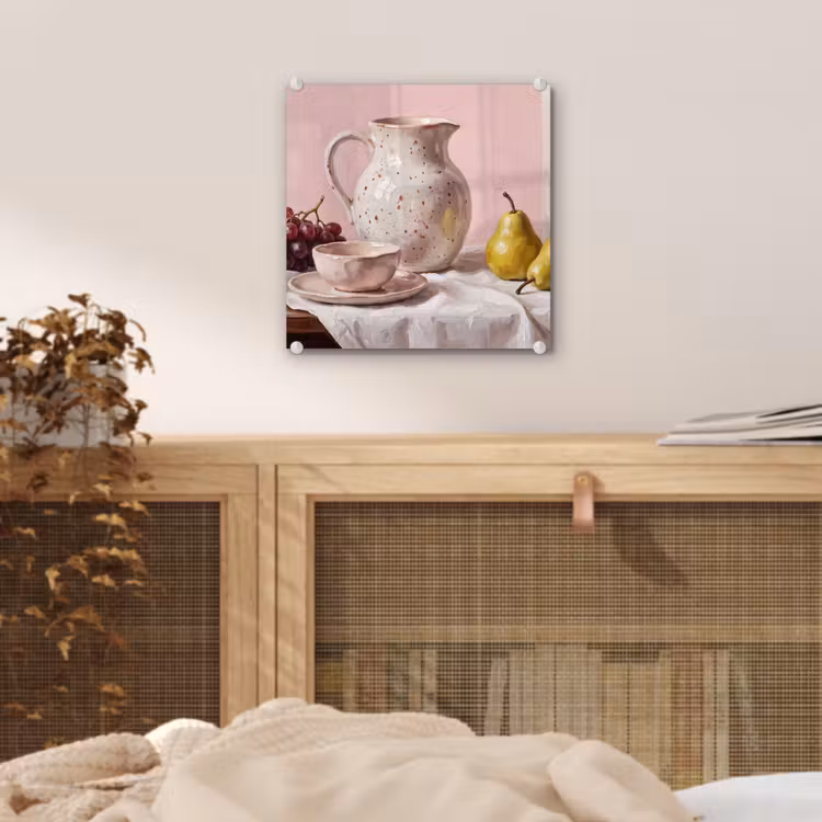 Glass Print - Still Life - Fruit - Pink - Stilleven - Fruit - Roze plexiglas 5mm klein