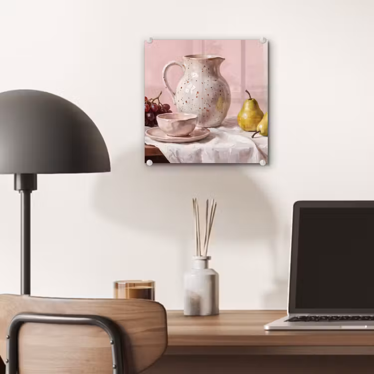 Glass Print - Still Life - Fruit - Pink - Stilleven - Fruit - Roze plexiglas 5mm klein