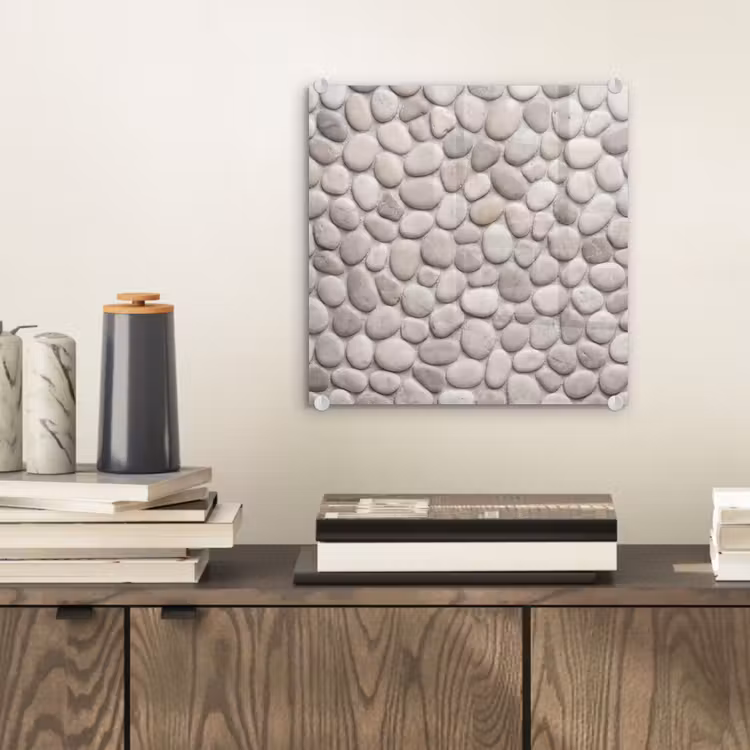 Steen - Kiezel - Natuur - Minimalistisch - Beige plexiglas 5mm klein -sfeer1