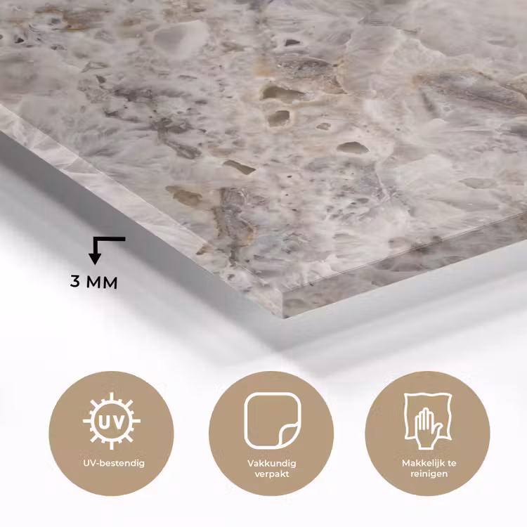 Steen - Textuur - Abstract - Beige - Wit plexiglas 5mm klein -sfeer2