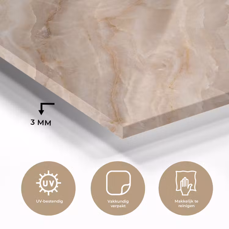 Steen - Ader - Natuur - Modern - Beige plexiglas 5mm klein -sfeer2