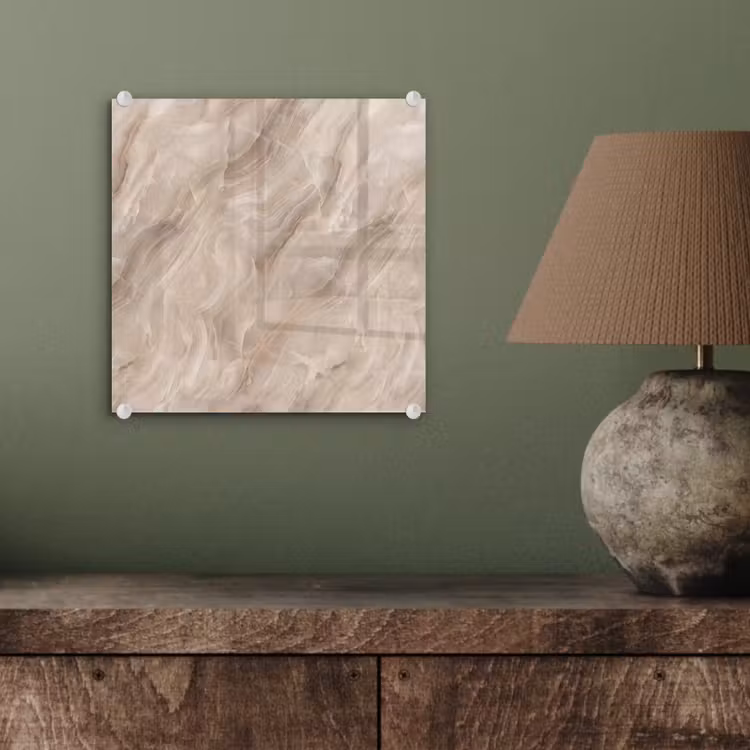 Steen - Golvend - Abstract - Beige plexiglas 5mm klein -sfeer3