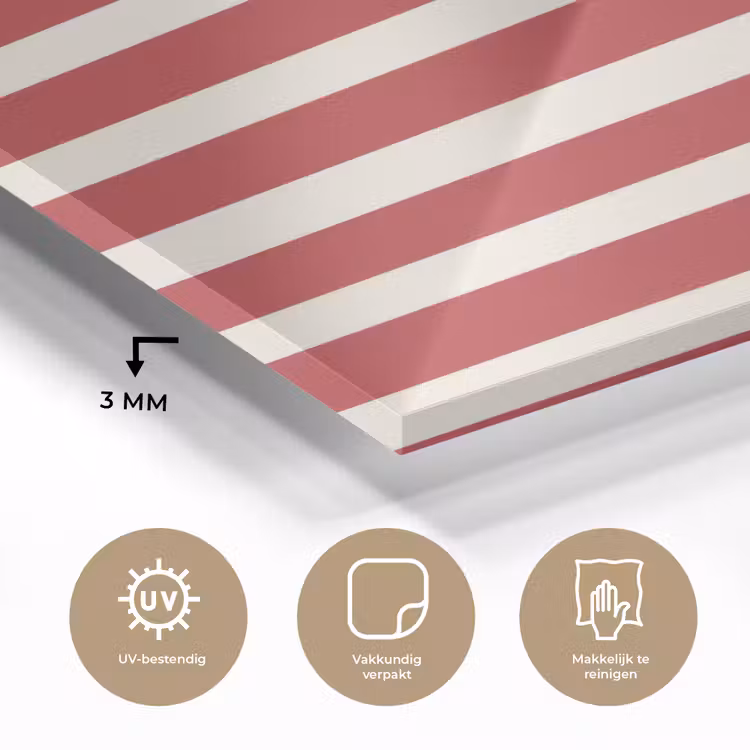 Strepen - Patroon - Rood plexiglas 5mm klein 11 -sfeer2