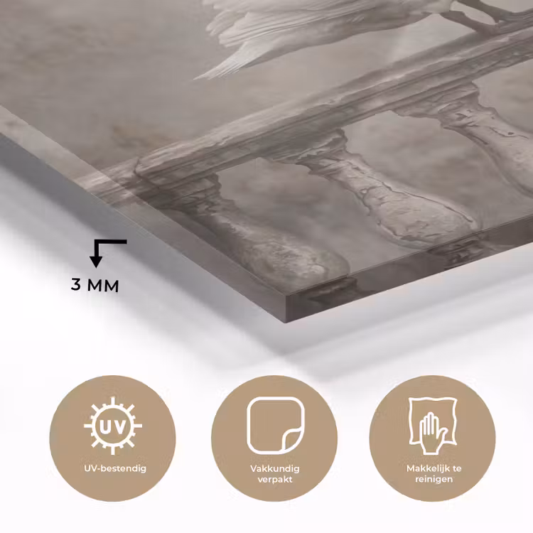 Zwaan - Elegant - Dieren - Wit plexiglas 5mm klein -sfeer2