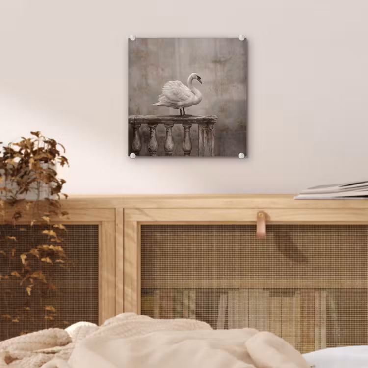 Zwaan - Elegant - Dieren - Wit plexiglas 5mm klein -sfeer4