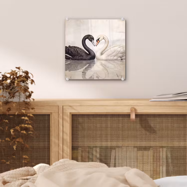 Zwanen - Hartvorm - Dieren plexiglas 5mm klein -sfeer4