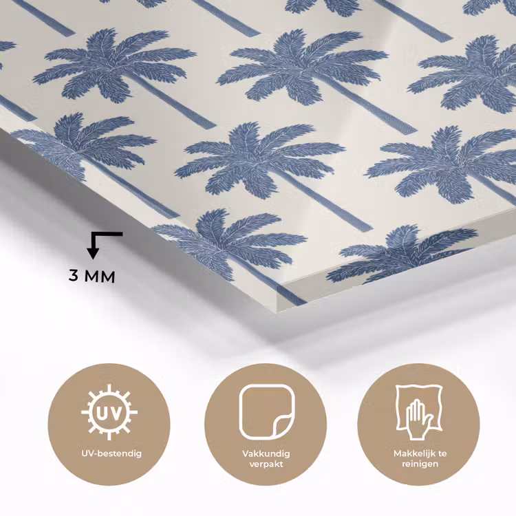 Symmetrisch - Palm - Blauw plexiglas 5mm klein 11 -sfeer2