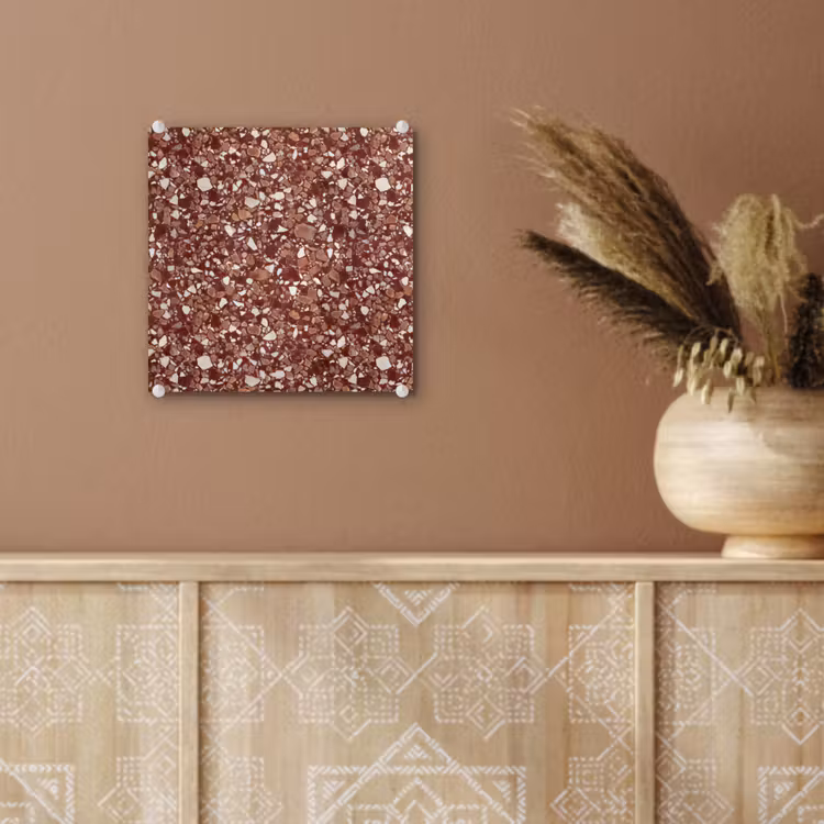 Terrazzo - Patroon - Steentextuur - Roodbruin plexiglas 5mm klein 11 -sfeer5