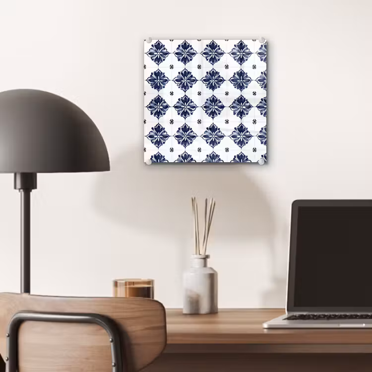 Tegelmotief - Blauw - Wit - Bloem plexiglas 5mm klein 11 -sfeer6