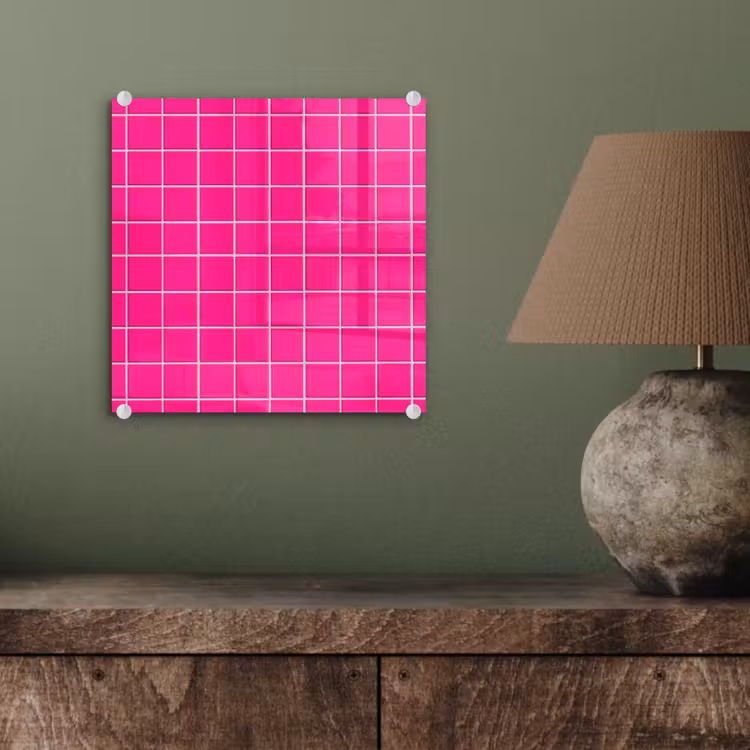 Tegels - Vierkant - Fuchsia plexiglas 5mm klein 11 -sfeer3