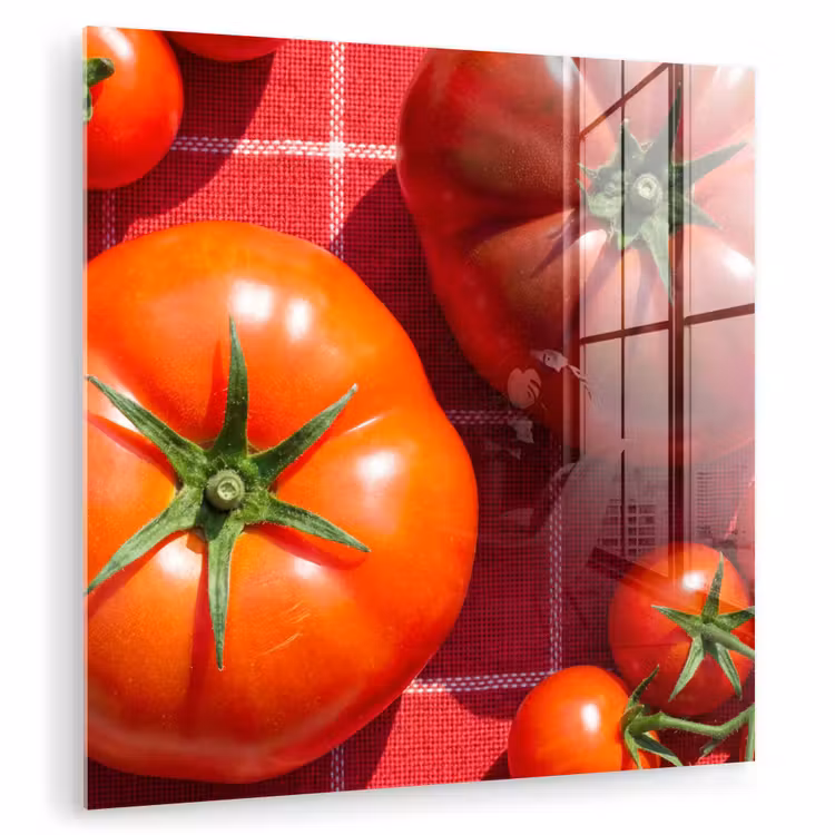Glass Print - Tomato - Red - Food - Tomaat - Rood - Eten plexiglas 5mm klein