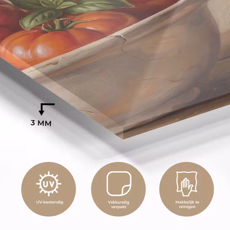 Glass Print - Tomatoes - Bowl - Food - Tomaten - Kom - Eten plexiglas 5mm klein