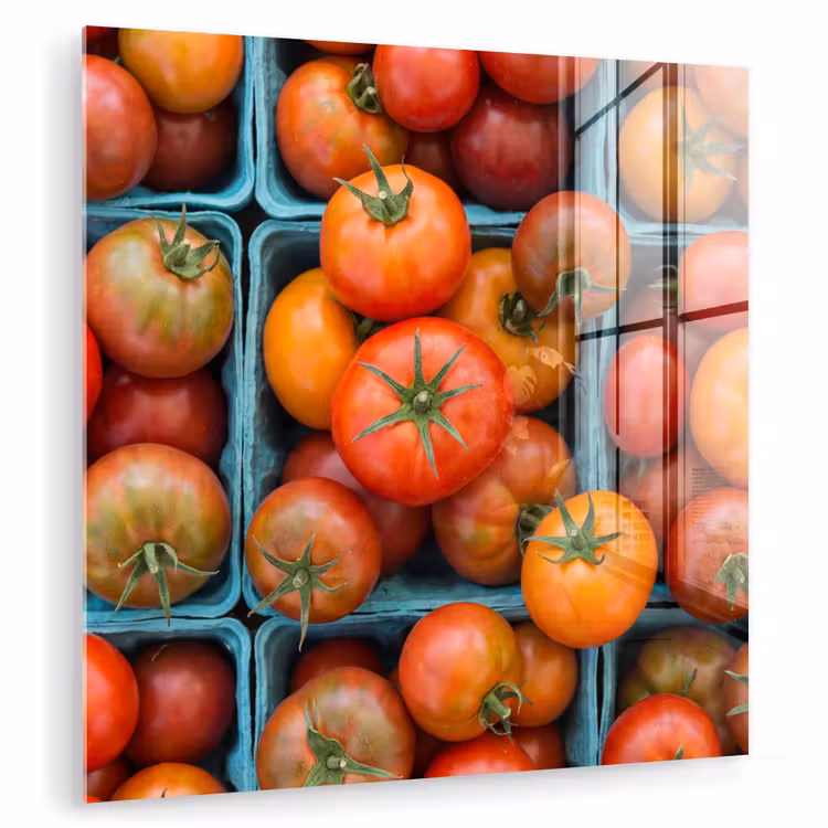 Glass Print - Tomatoes - Food - Colorful - Tomaten - Eten - Kleurrijk plexiglas 5mm klein
