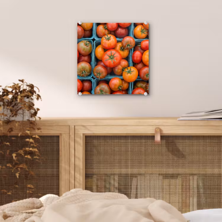 Glass Print - Tomatoes - Food - Colorful - Tomaten - Eten - Kleurrijk plexiglas 5mm klein
