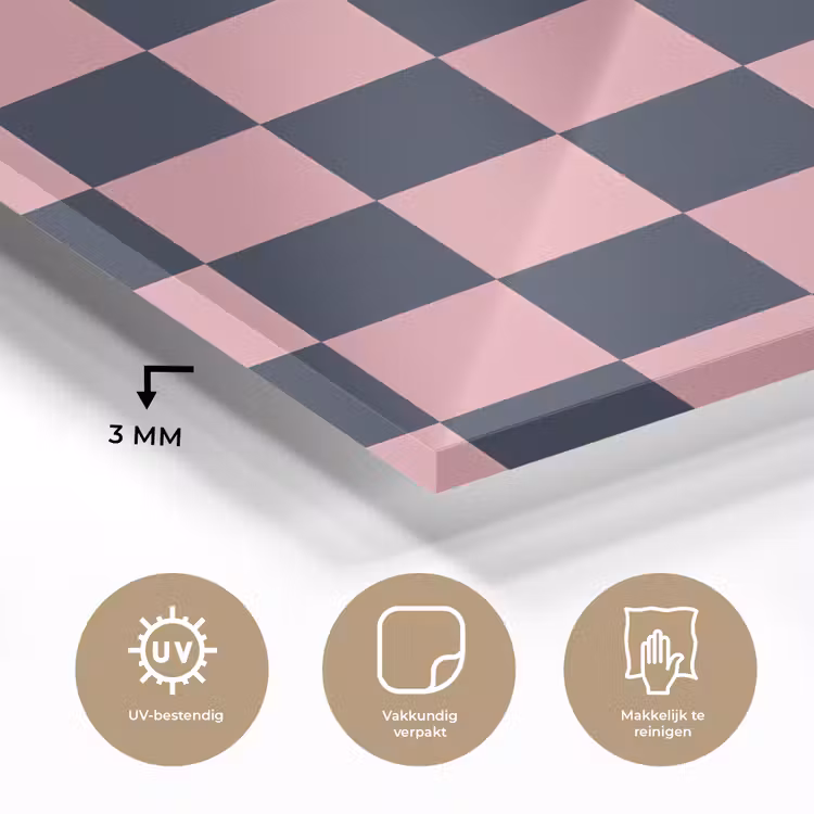 Traditioneel - Patroon - Blauw - Roze plexiglas 5mm klein 11 -sfeer2