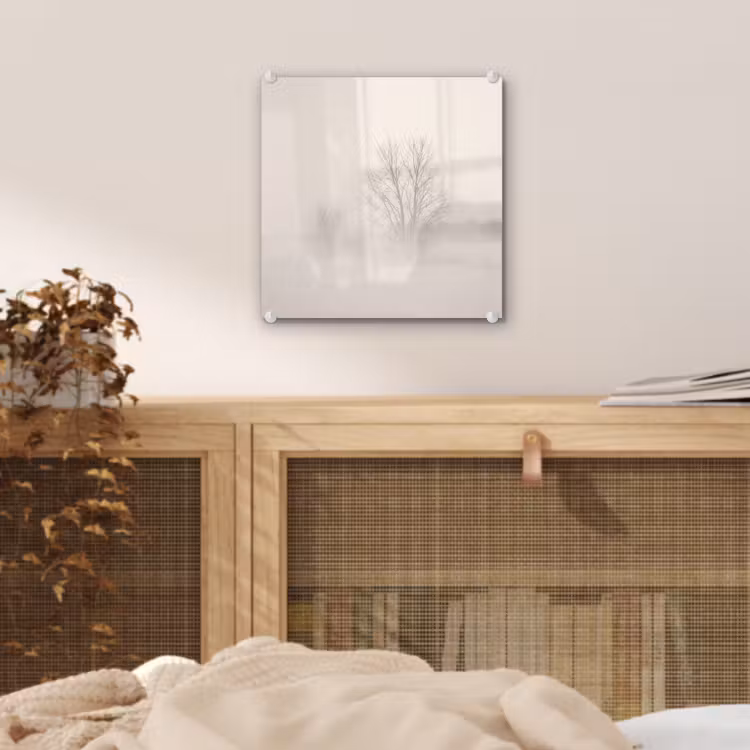 Boom - Mist - Sneeuw - Winter - Minimalistisch plexiglas 5mm klein -sfeer4