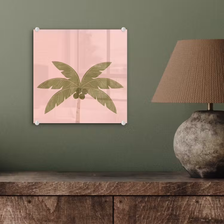 Boom - Palm - Natuur - Illustratie - Roze plexiglas 5mm klein -sfeer3