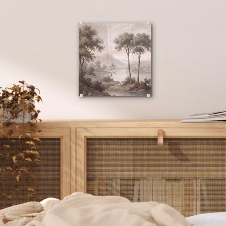 Bomen - Meer - Bergen - Illustratie plexiglas 5mm klein -sfeer4