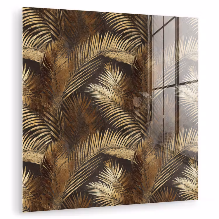 Tropisch - Bladeren - Goud plexiglas 5mm klein 11 -zzzproduct_nieuw