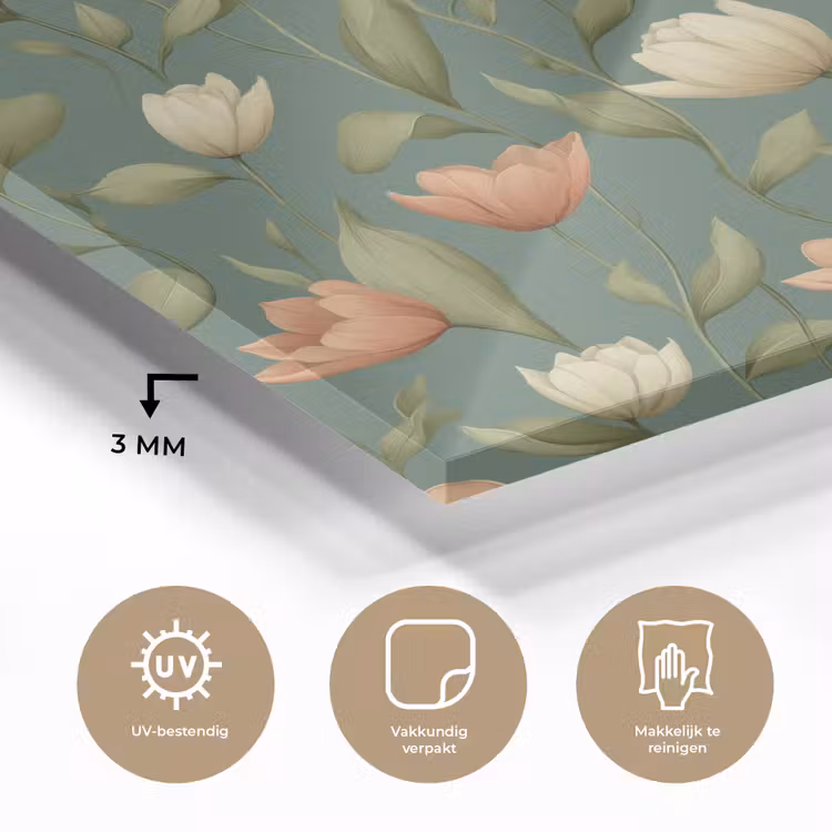 Tulpen - Botanisch - Groen plexiglas 5mm klein 11 -sfeer2