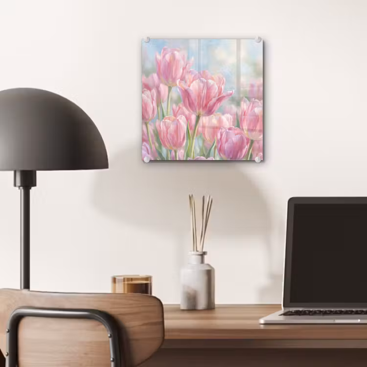 Tulpen - Veld - Lente - Roze plexiglas 5mm klein -sfeer6