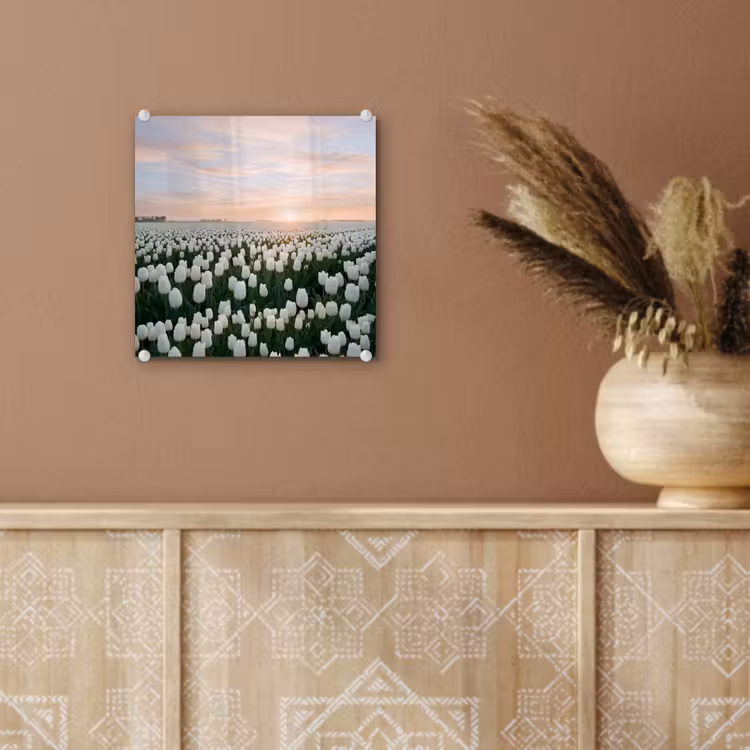 Tulpen - Landschap - Wit plexiglas 5mm klein -sfeer5