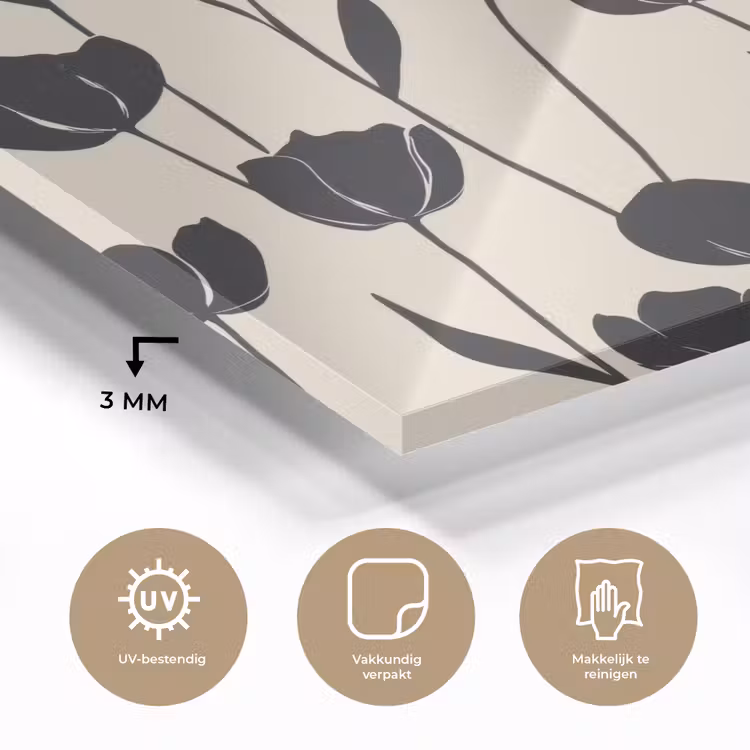 Tulpen - Patroon - Zwart plexiglas 5mm klein 11 -sfeer2