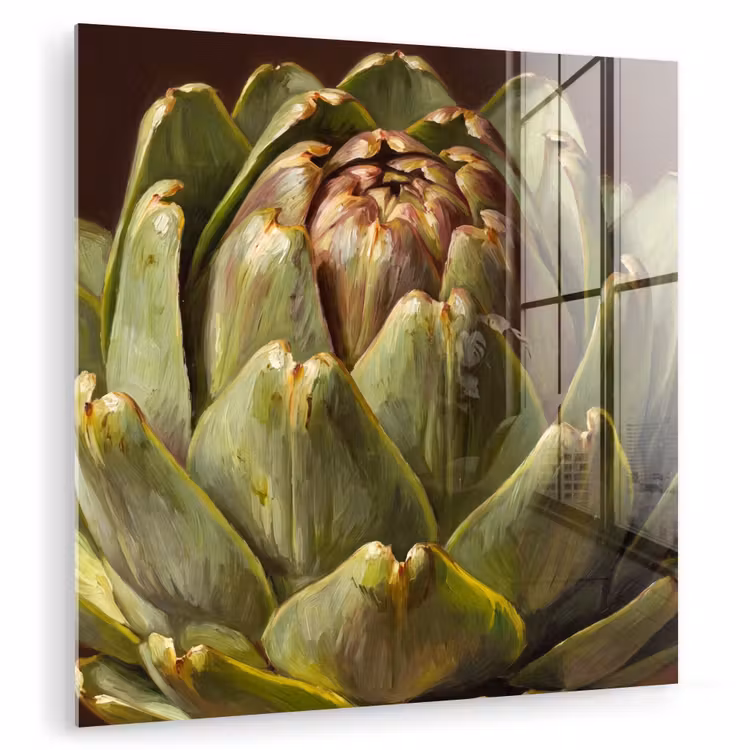 Glass Print - Vegetable - Artichoke - Green - Groente - Artisjok - Groen plexiglas 5mm klein